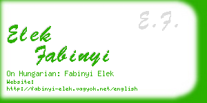 elek fabinyi business card